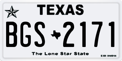 TX license plate BGS2171