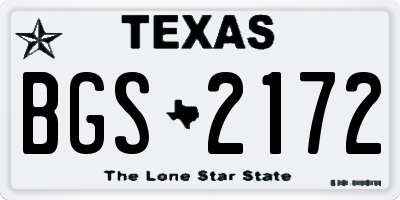 TX license plate BGS2172