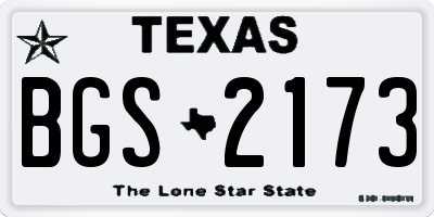 TX license plate BGS2173