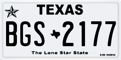 TX license plate BGS2177