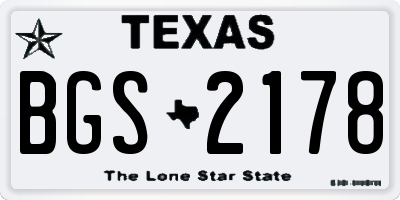 TX license plate BGS2178