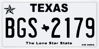 TX license plate BGS2179