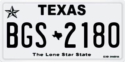 TX license plate BGS2180