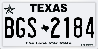TX license plate BGS2184