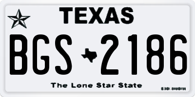 TX license plate BGS2186