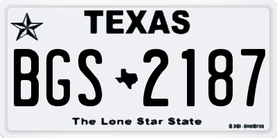 TX license plate BGS2187