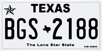 TX license plate BGS2188