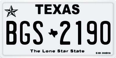 TX license plate BGS2190