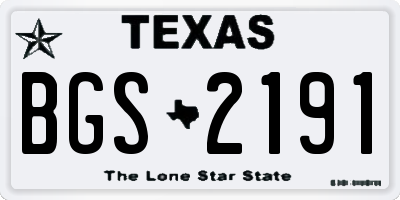TX license plate BGS2191