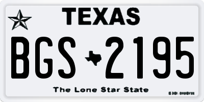 TX license plate BGS2195