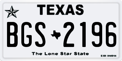 TX license plate BGS2196
