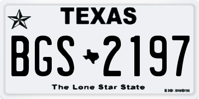 TX license plate BGS2197