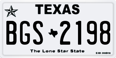 TX license plate BGS2198