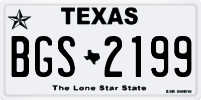 TX license plate BGS2199