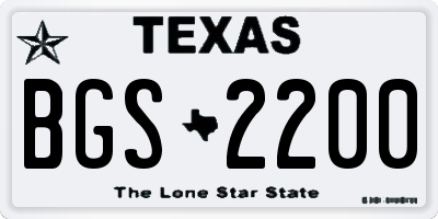 TX license plate BGS2200