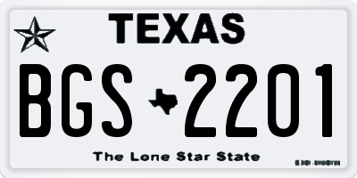 TX license plate BGS2201