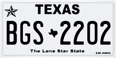 TX license plate BGS2202