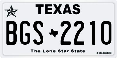 TX license plate BGS2210