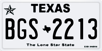 TX license plate BGS2213