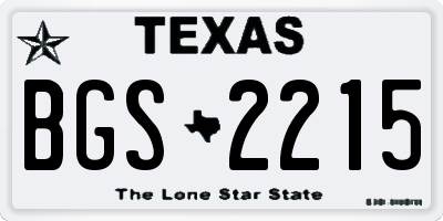 TX license plate BGS2215