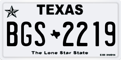 TX license plate BGS2219