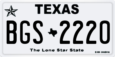 TX license plate BGS2220