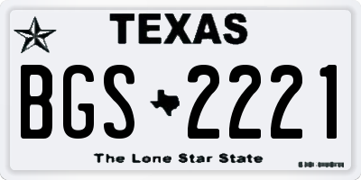 TX license plate BGS2221