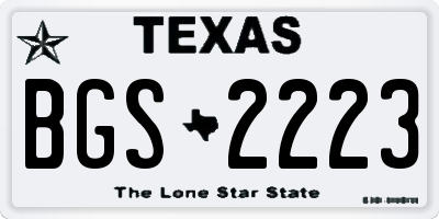 TX license plate BGS2223