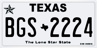 TX license plate BGS2224