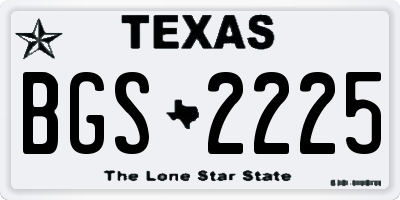 TX license plate BGS2225