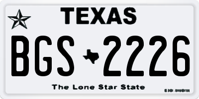 TX license plate BGS2226