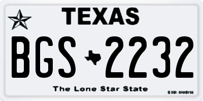 TX license plate BGS2232
