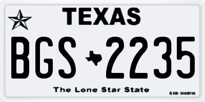TX license plate BGS2235
