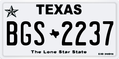 TX license plate BGS2237