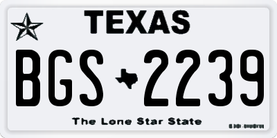 TX license plate BGS2239