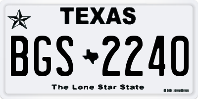 TX license plate BGS2240