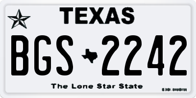 TX license plate BGS2242