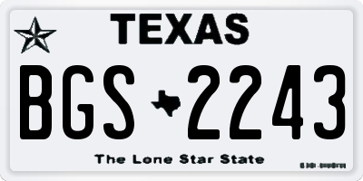 TX license plate BGS2243