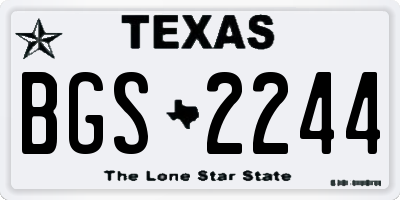 TX license plate BGS2244