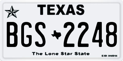 TX license plate BGS2248