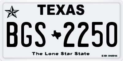 TX license plate BGS2250