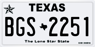 TX license plate BGS2251