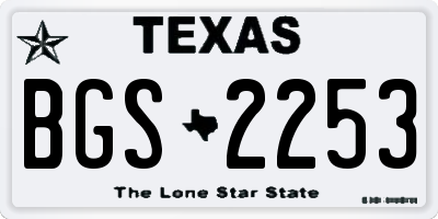 TX license plate BGS2253