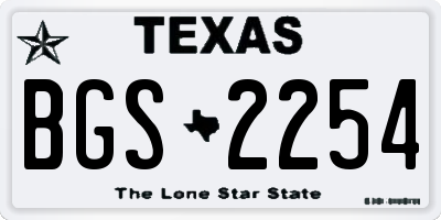 TX license plate BGS2254