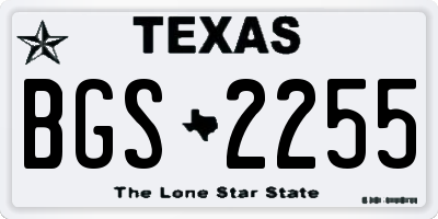 TX license plate BGS2255