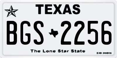 TX license plate BGS2256