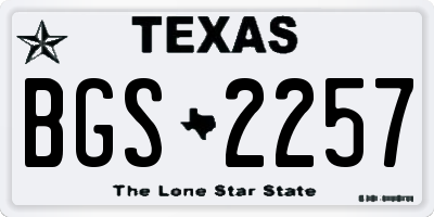 TX license plate BGS2257