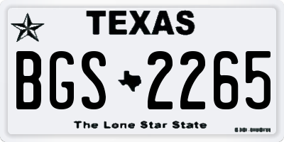 TX license plate BGS2265