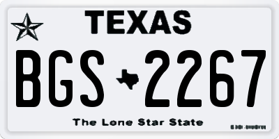 TX license plate BGS2267