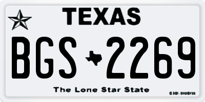 TX license plate BGS2269